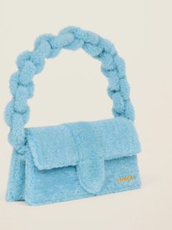 Jacquemus Le Bambidou Shearling Flap Bag Light Blue