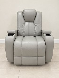 Gray Recliner with Cup Holders / Sillón reclinable gris