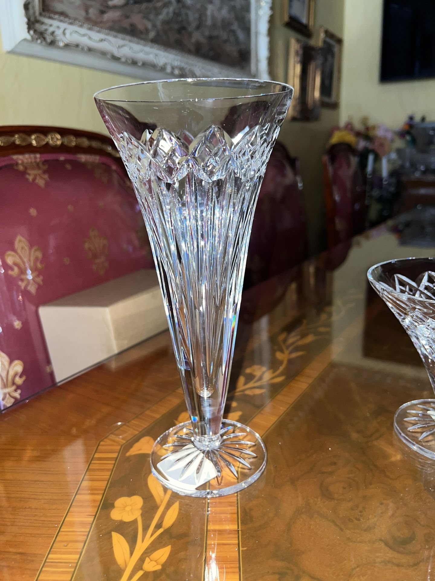 Set Of Two Waterford Crystal Quinn Lane Flower Vase9x4   5x5 Ask For The Price