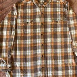 RedHead Plaid Flannel Shirt – Brown & Orange – Workwear Outdoor Button-Up