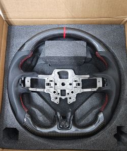 BRAND NEW 2015-2023 FORD MUSTANG ECO BOOST/ GT/ SHELBY GT350/ GT350R Real Carbon Fiber Steering Wheel Without Replacement Trim
