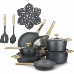 16 pcs NEW Kasanova Cookware Set Pots Pans Utensils