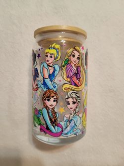 16oz Glass Can Cup w/bamboo lid & straw