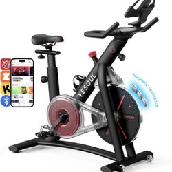 Yesoul S3 Black Exercise Bike For Home Smart White Cycling Bike Magnetic Resistance For Gym Electric Stationary Bike Bluetooth Heart Rate For Women Ap