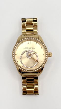 Aragon Starhalo Crystal Swarovski watch, 37mm size case, 6.5in size wrist bracelet 