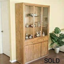 Wood Storage Cabinet, Great Condition, Contemporary Style-CASH ONLY, PICKUP ONLY (in Ahwatukee) 75"x48"x17" bookcase china cabinet curio display case 