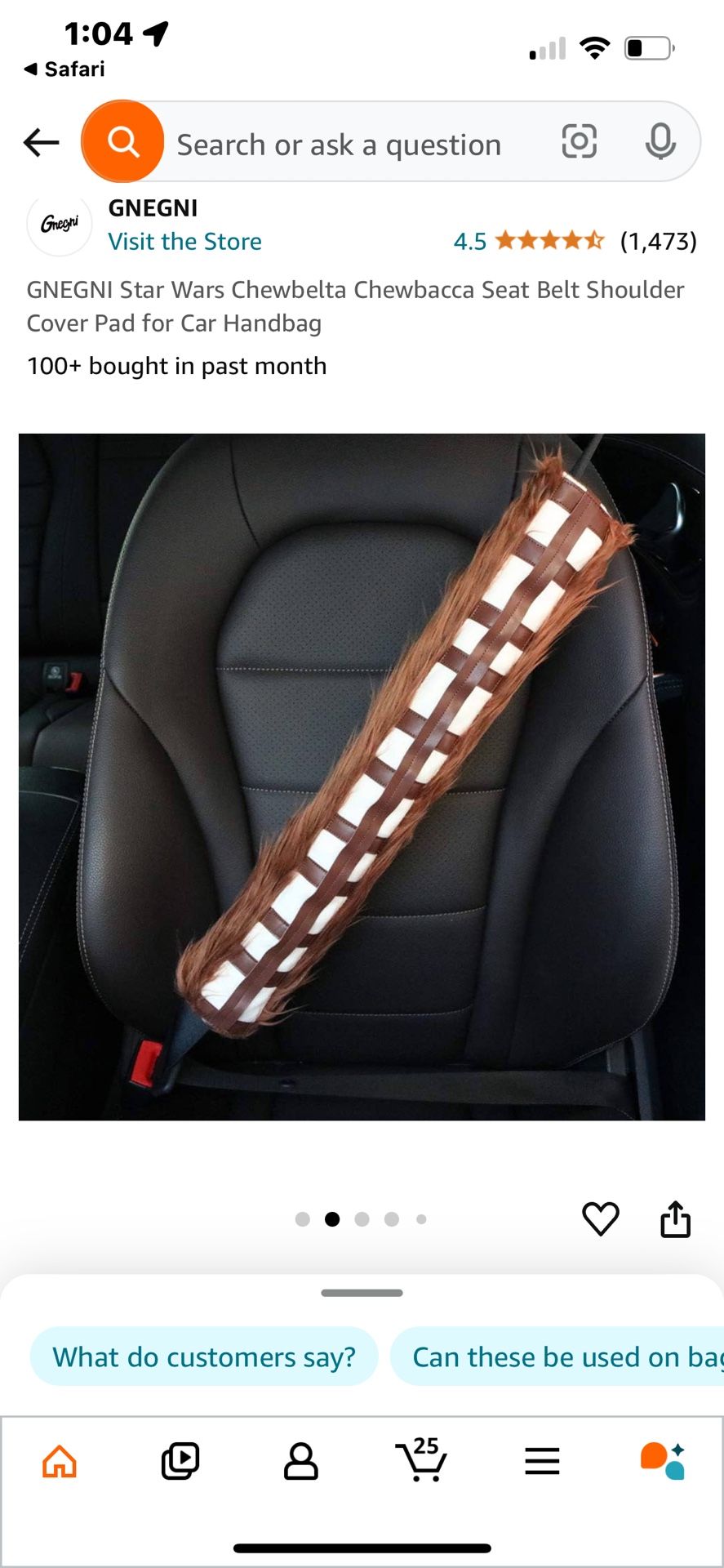 Chewbacca Star Wars Seat Belt Cover & Black