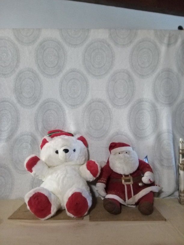 Plush Polar Express Talking Santa Santa Bear 