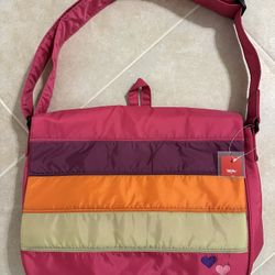 Mossimo Hot Pink Striped Purse, Laptop, Tote, Bookbag Briefcase Shoulder Bag