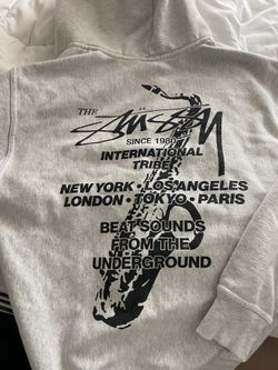 Grey Stussy Zip Large