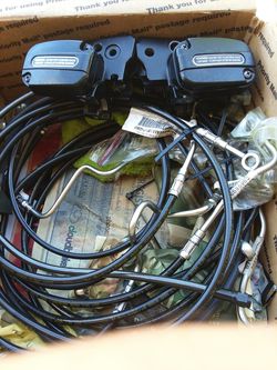 Harley Davidson master cylinders and brakelines.