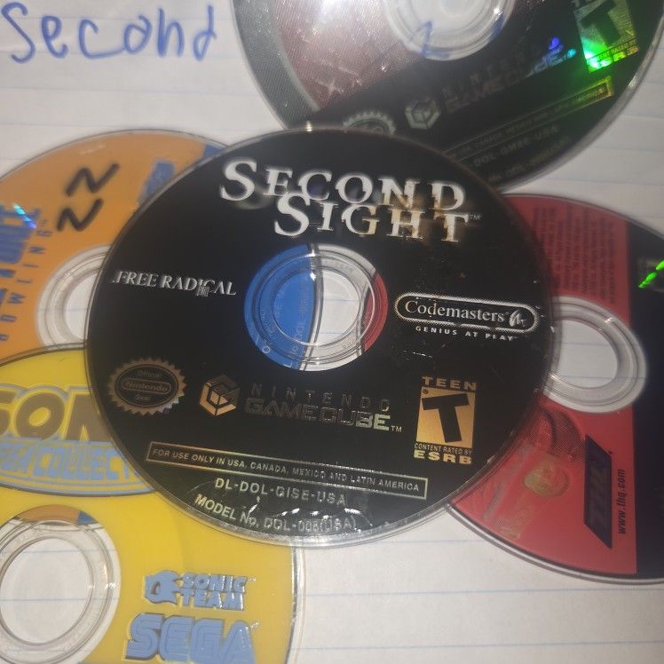 Game Cube Game Second Sight, Sonic Collection , Metroid Prime , World Racer , Bowling $10 Each