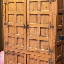 Gorgeous Large Solid Pine Wood Armoire 