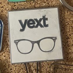 Yext logo and glasses - 1 inch Enamel Pin