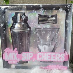 Mod Mix, Sip, Cheer, 4 Pc Gift Cocktail Set