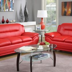 Vinca Red Living Room Set 