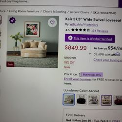 Swivel Loveseat/Big Chair