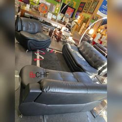 Faux Leather 3 Piece Living Room Sofa Set ( Sofa + Loveseat + Chair ) // Limited Time Offer 