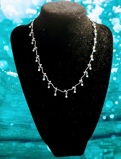 925 sterling silver Turquoise Dangle Beaded Necklace