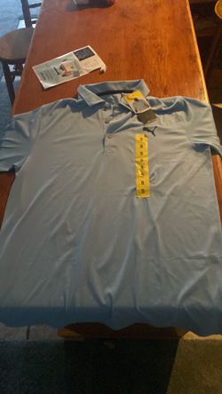 Puma adult small golf shirt baby blue /dri-fit