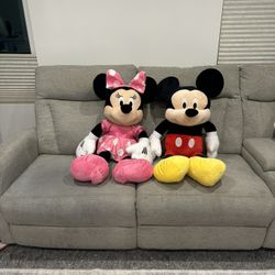 Authentic Disney 3ft Mickey & Minnie Plush