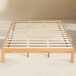 Solid Wood King Bed frame Low Frame Modern Simple 12in High