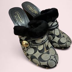 Coach y2k fur heels