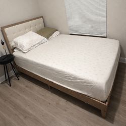 Queen Bed Frame + Mattress – Great Condition