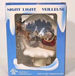 Santa With Reindeer Night Light