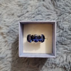 Triple Blue Sapphire Ring