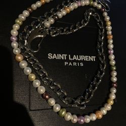 Pearls Silver Wallet Chain 