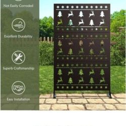 1 PC. Outdoor Privacy Screen, Decorative Patio Privacy Screen 76" Hx47" W,Freestanding Outdoor Metal