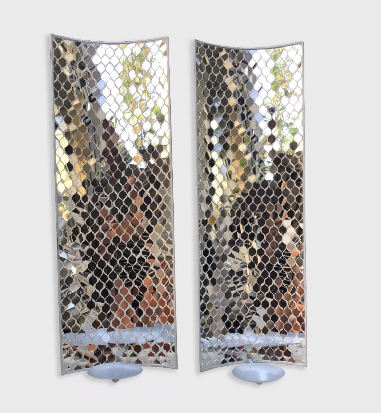 Z Gallerie SconoebFez 24" H Mirror Candle Holders Wall Mountig Set Of 2