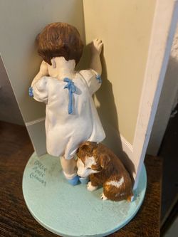 BESSIE PEASE FIGURINE-Little Girl with puppy