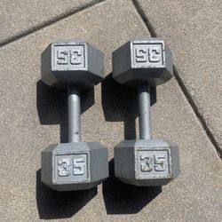 Excellent Condition Set Of 35lb Dumbbells 