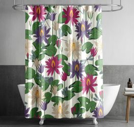 Fabric Botanical Shower Curtain