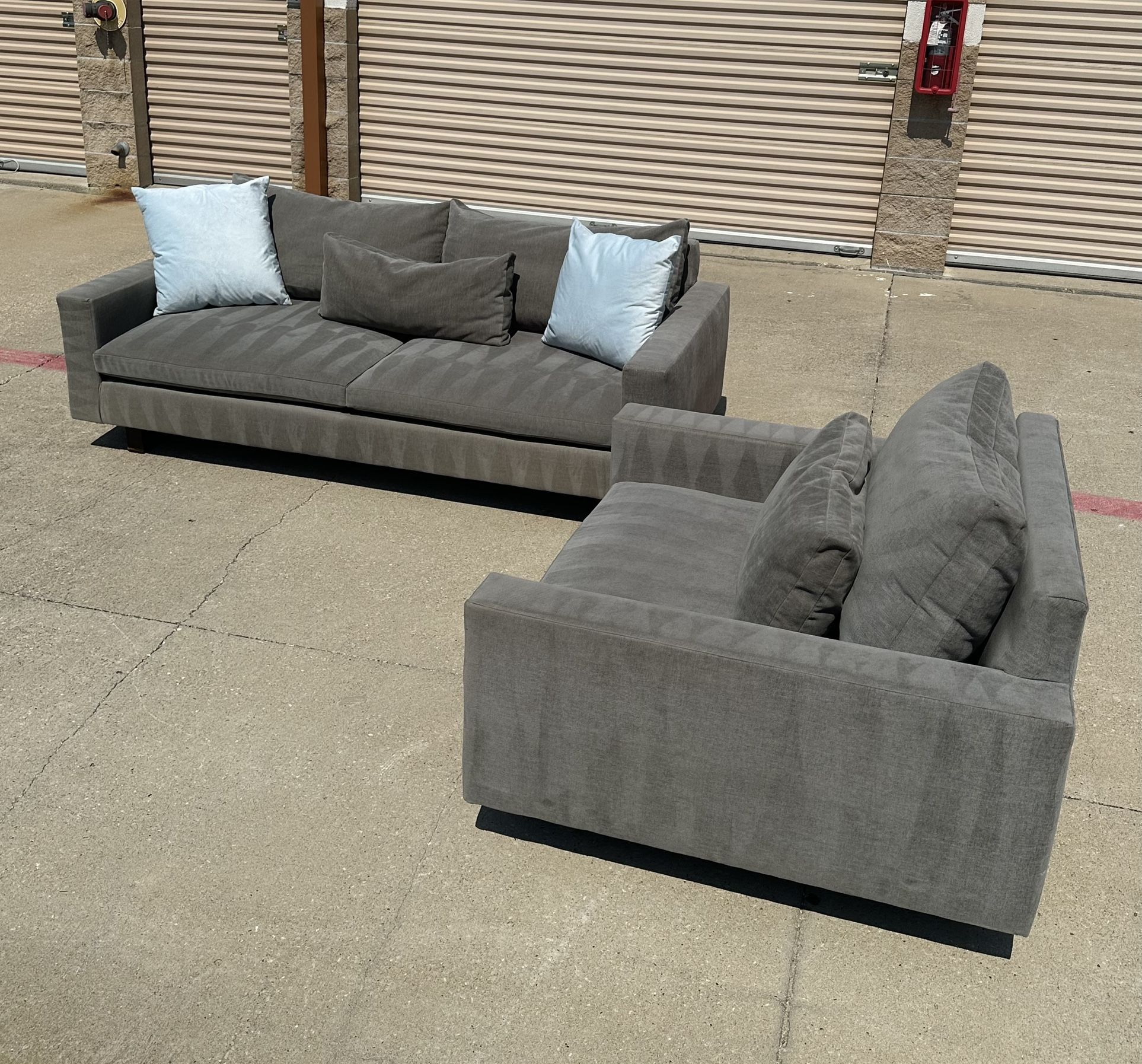 West Elm Gray Loveseat & Chair