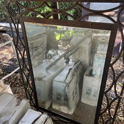 Antique Hand Welded Mirror 