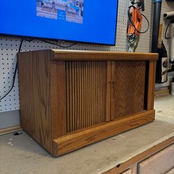Solid Wood Tambour Door Cabinet – Storage / Credenza / TV Stand