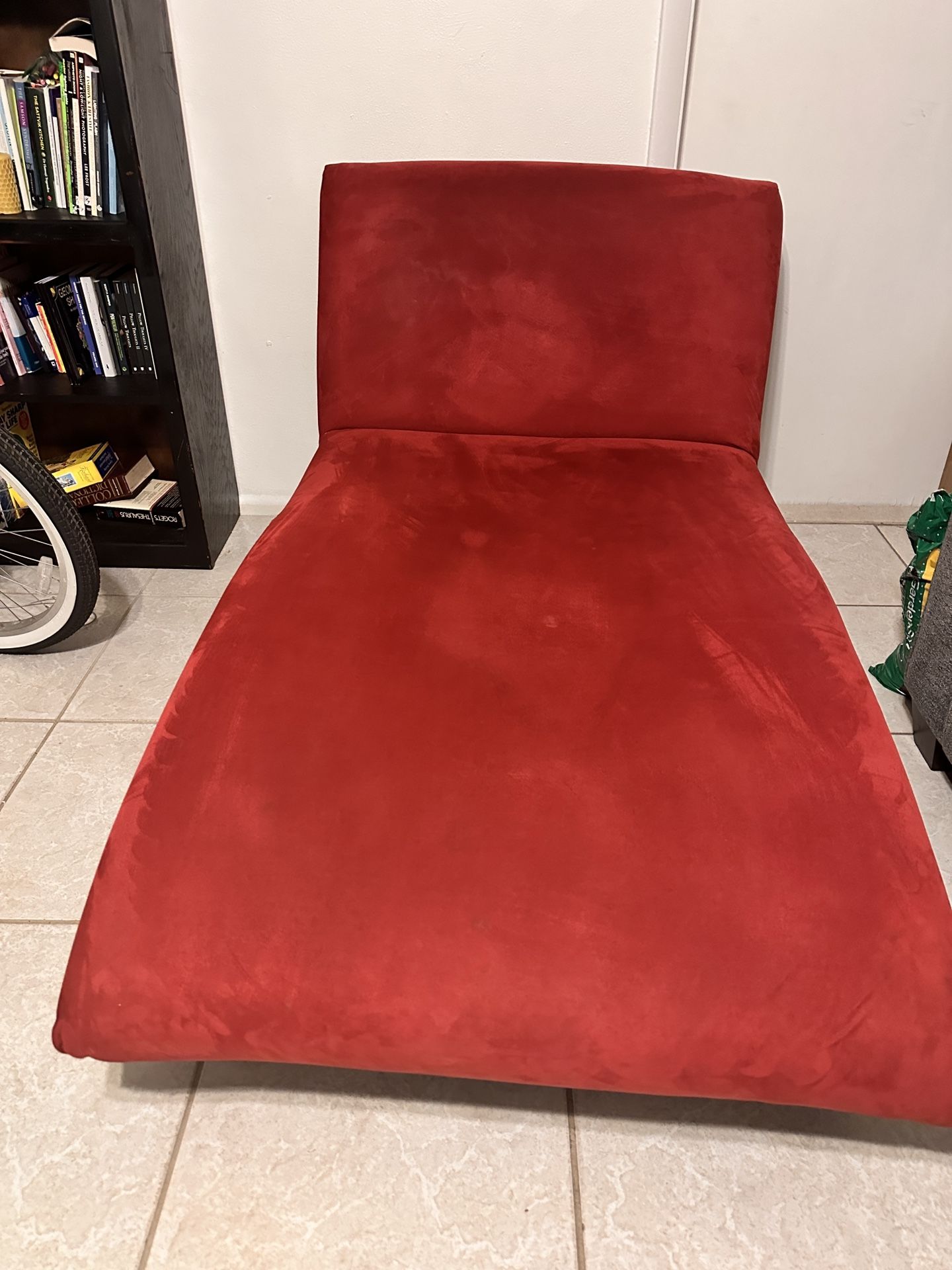 Red Velvet Chaise Lounger