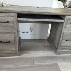 Havertys Ashford Desk Gray Wood