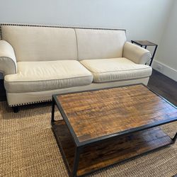 Nailhead Couch And Coffee Table Set