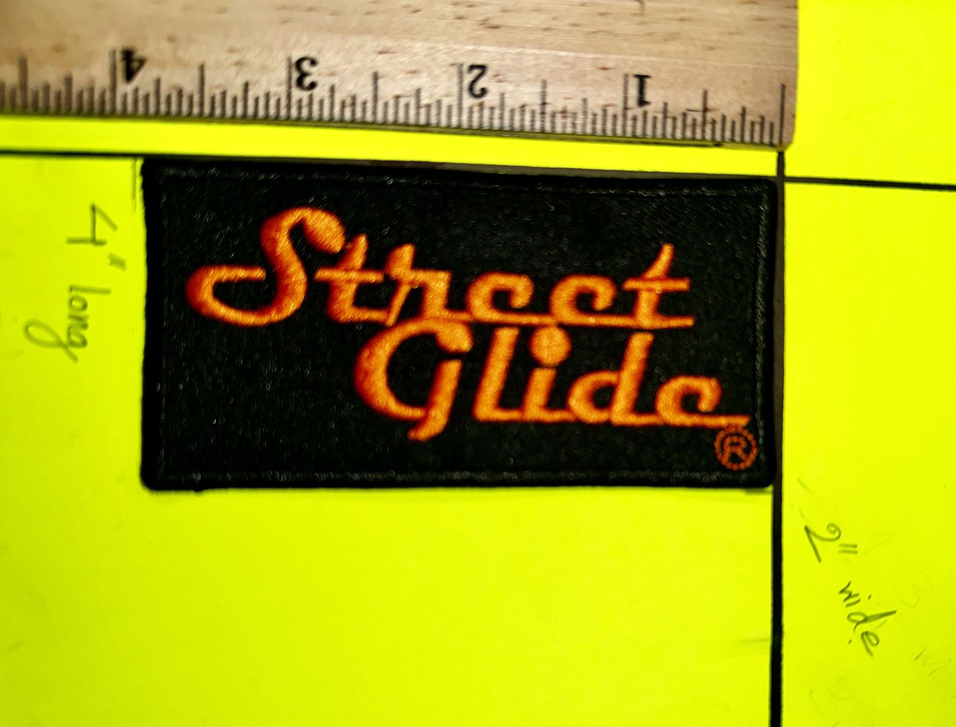 Harley-Davidson "Street Glide" Sew-on Patch, Size: 4" x 2".