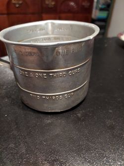 Vintage Metal Aluminum Measuring Cup $3.00