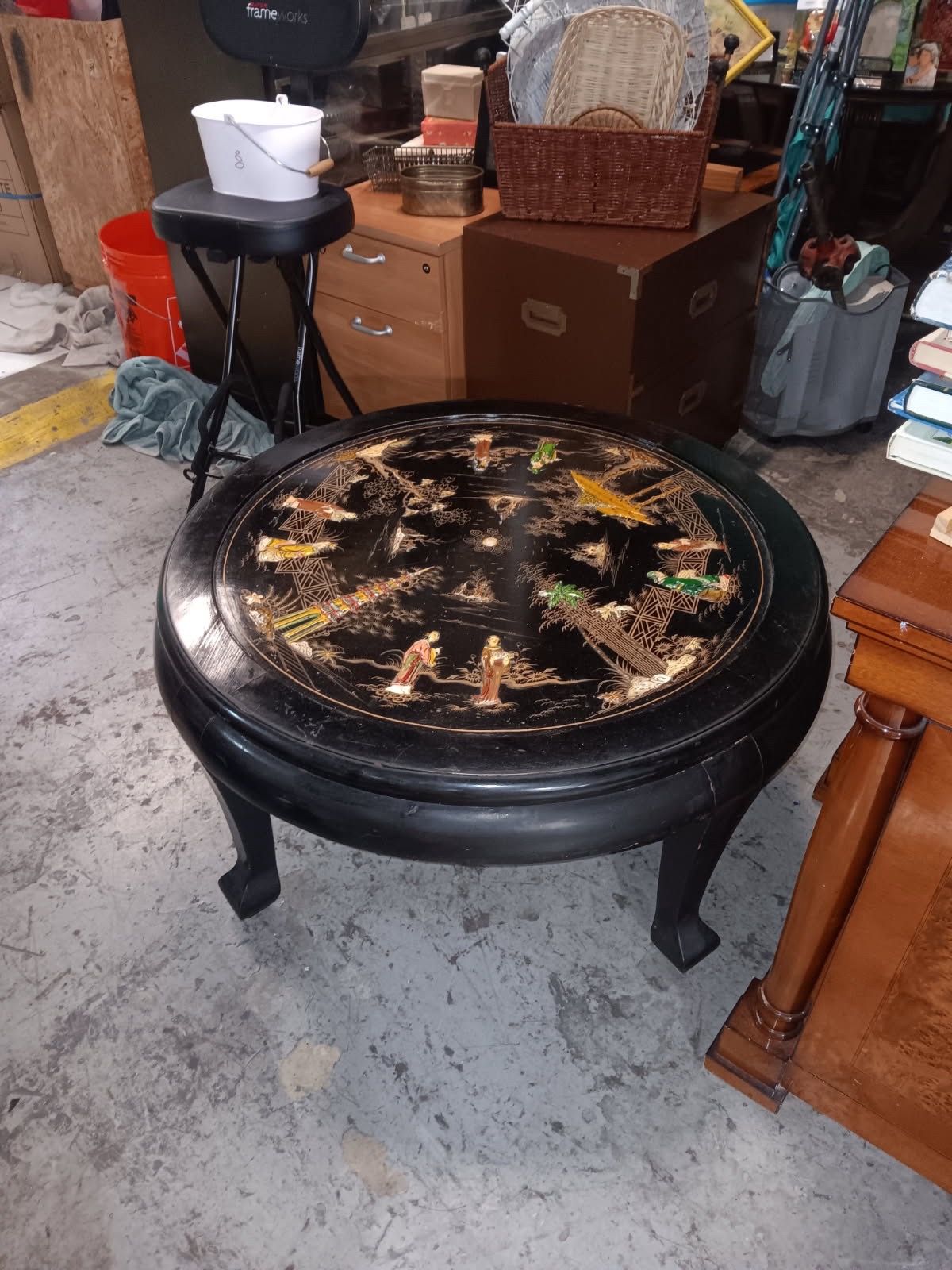 Asian round coffee table