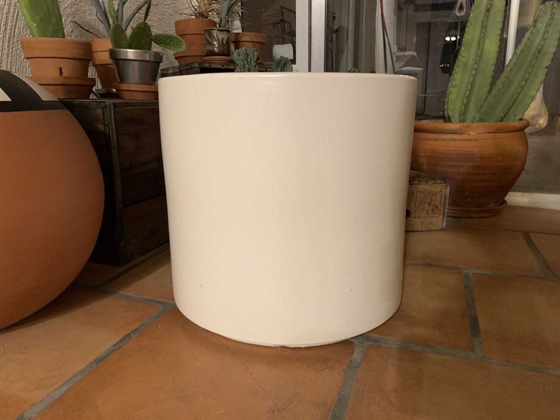 Gainey Ceramics Large White Architectural Planter