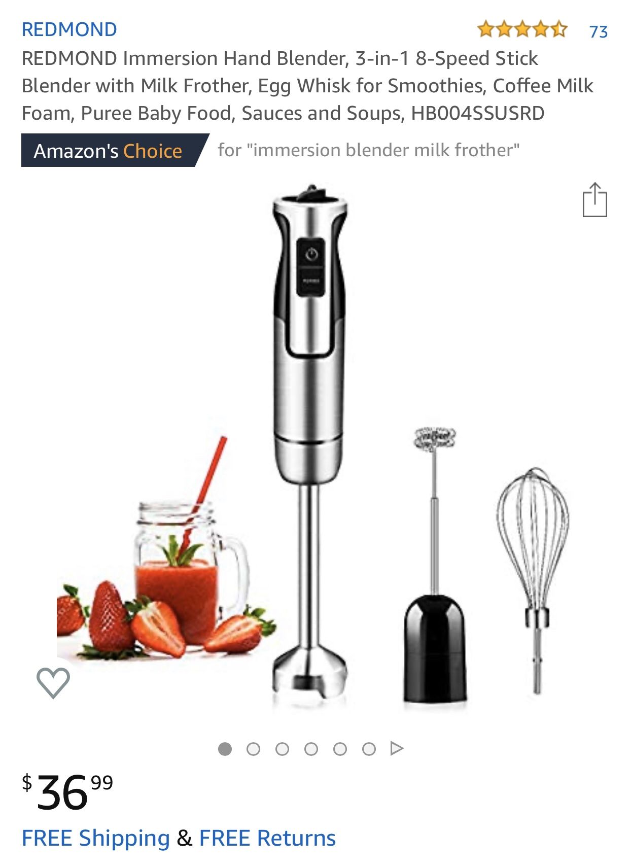 8 speed stainless steel immersion blender