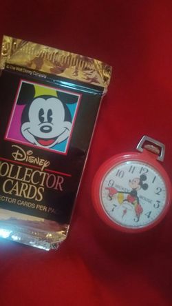 Mickey mouse cards and clock
