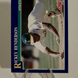 991 Score RICKEY HENDERSON #10 Oakland Athletics HOF