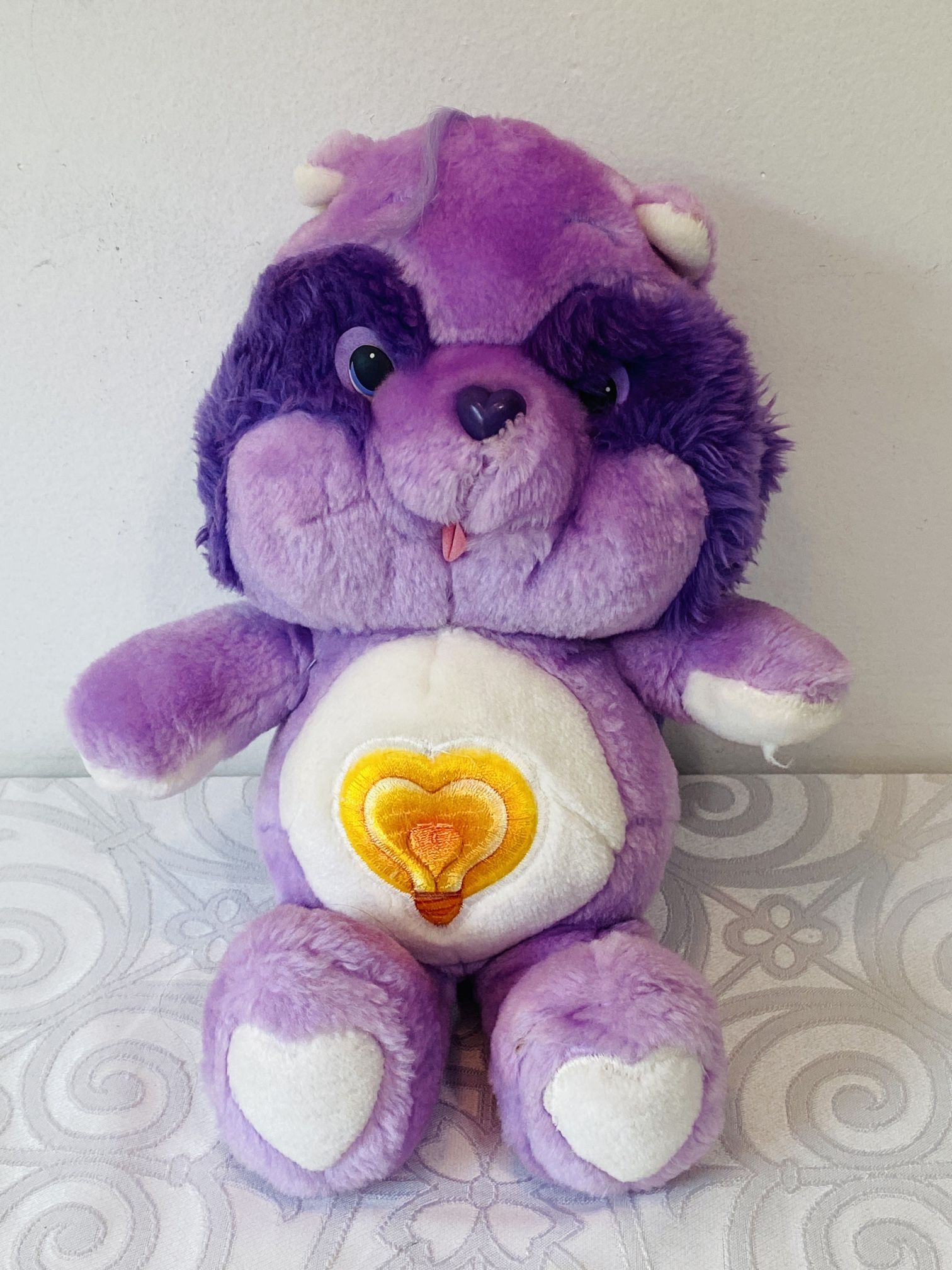 Vintage CARE BEAR COUSINS BRIGHT HEART RACCOON 13" Plush 1984 Kenner EUC